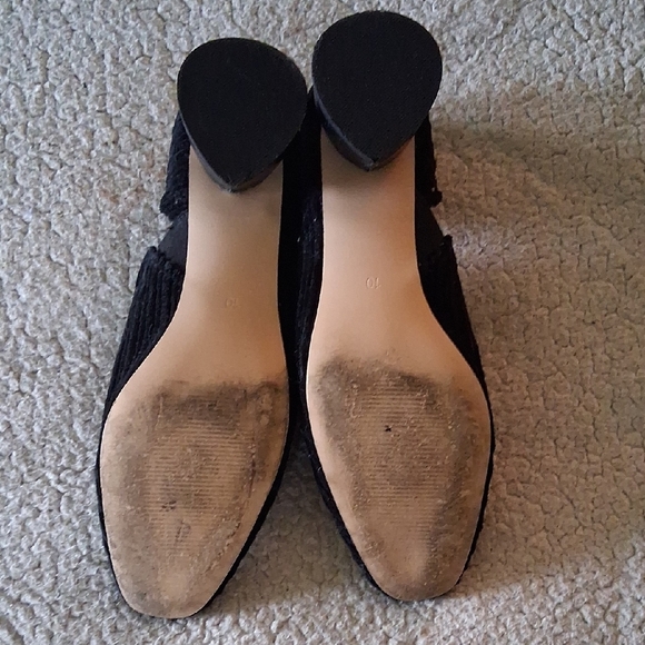 Stricca Black Corduroy Heels with Ring Detail - Picture 6 of 7